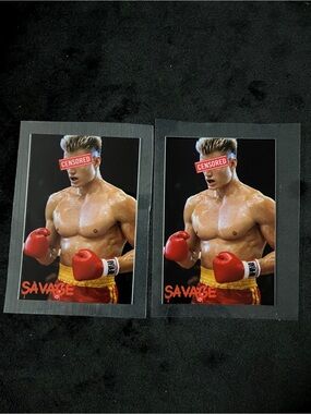 Ivan Drago Rocky 4 1985 Savage Sticker Decal Lot of 2 Russia Pro Boxing LE
